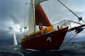 Love of Gaia skipper with his son, JJ, in the Tasman Sea